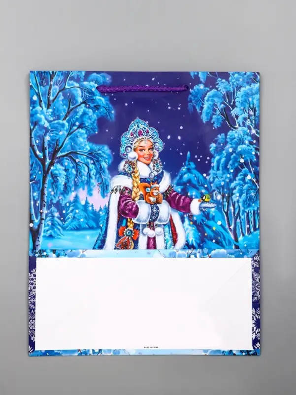 Пакет подарочный новогодний ламинированный, «Снегурочка» , 26×12×32 см Пакет подарочный новогодний ламинированный, «Снегурочка» , 26×12×32 см