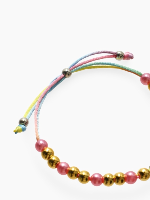 Браслет детский  Браслет детский "Выбражулька" на затяжке, корона с бусинами, цветной