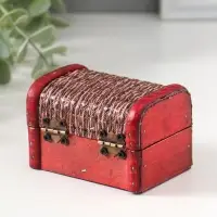 Шкатулка для украшений &laquo;Сундучок. Плетёнка&raquo;, дерево, 6.3&times;8.8&times;6.5 см