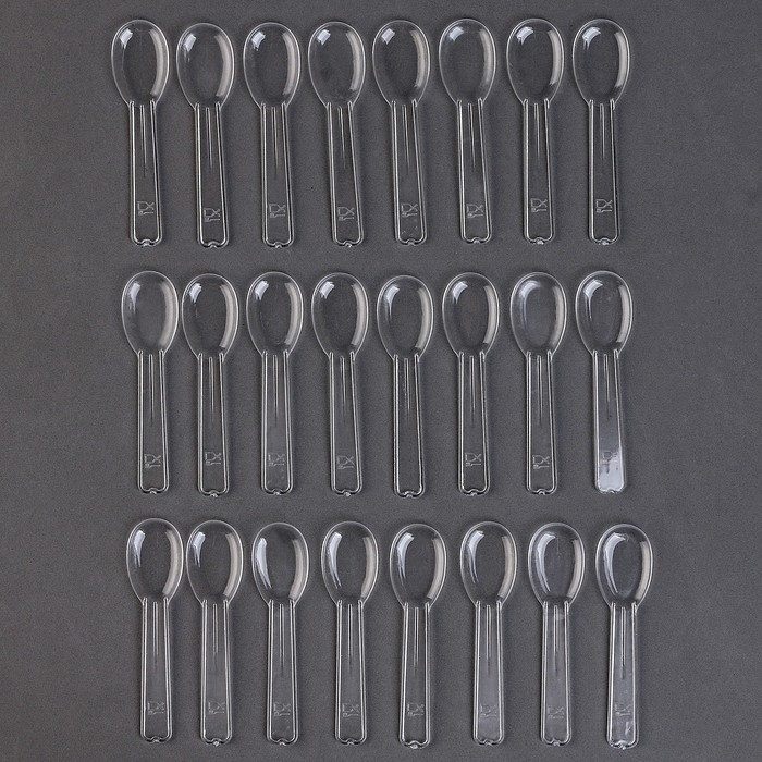 Ложки пластиковые, в наборе 24 шт., цвет прозрачный Ложки пластиковые, в наборе 24 шт., цвет прозрачный