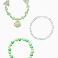 Браслет детский «Выбражулька», 3 шт. набор, жемчужина желаний, зеленый Браслет детский «Выбражулька», 3 шт. набор, жемчужина желаний, зеленый