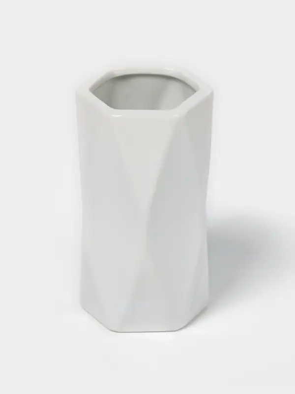 Набор аксессуаров для ванной комнаты Доляна &laquo;Геометрия&raquo;, 4 предмета, дозатор, мыльница, два стакана, белый