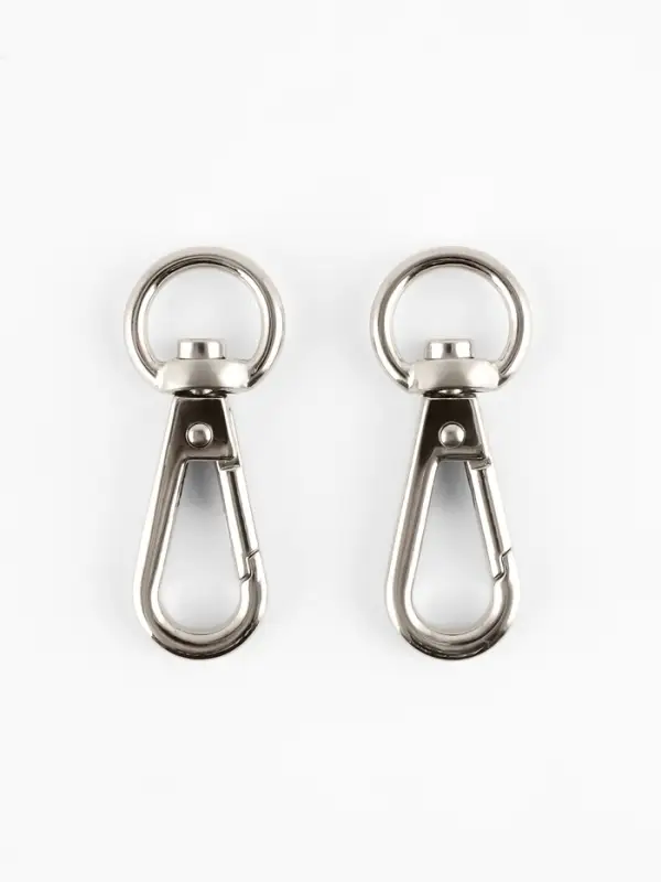 Карабин металлический TEIRA, набор 2 шт.,6.2 г 4.2&times;1.6 см/12&times;2 мм, цвет серебряный