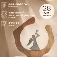 Сувенир интерьерный в деревянном кольце &laquo;Ангел&raquo;, 25&times;8&times;28 см
