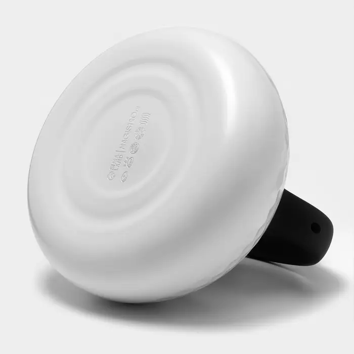 Чайник Magistro Glow, 3 л, со свистком, ручка софт тач, индукция, нержавеющая сталь, белый