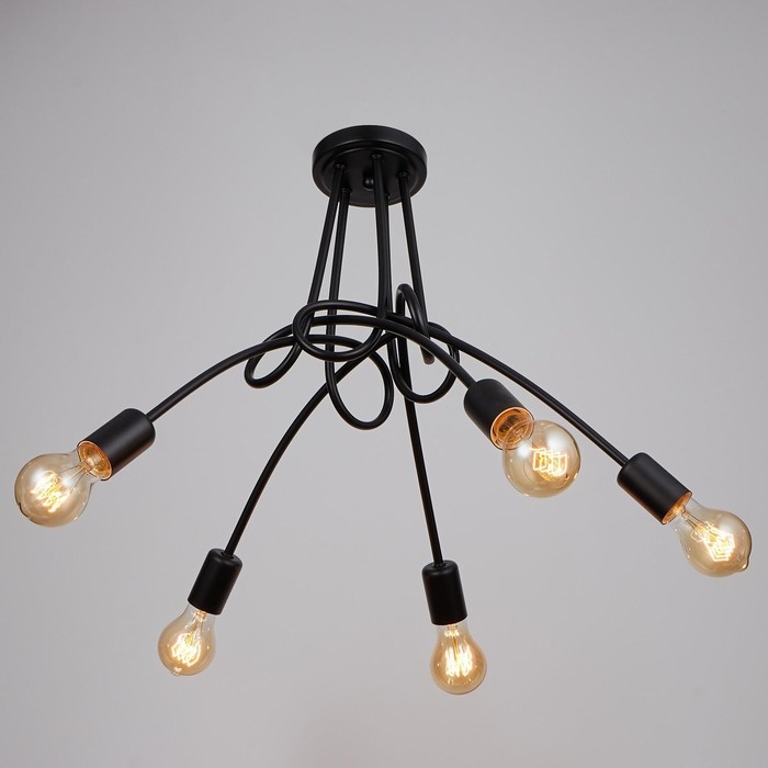 Люстра  Люстра "Узел" E27 5х40Вт черный 54х54х40 см