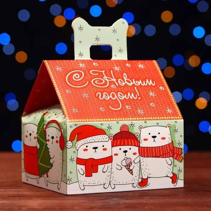 Подарочная коробка «Мишкин дом», 13.3×11.6×12.6 см Подарочная коробка «Мишкин дом», 13.3×11.6×12.6 см