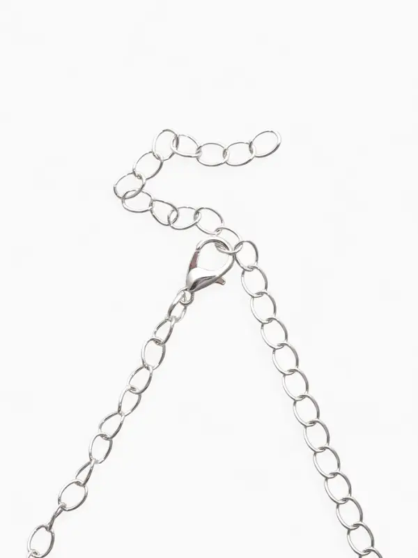 Набор 2 предмета: серьги, колье &laquo;Листопад&raquo;, утончённый ромб, цвет бело-изумрудный в серебре, 32 см