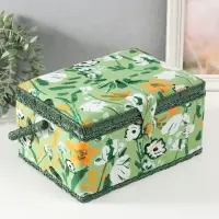 Шкатулка для рукоделия и шитья &laquo;Летние цветы на зелёном&raquo;, хранение ниток, иголок, мелочи, 19&times;26&times;14.5 см