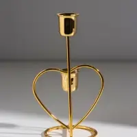 Подсвечник на 2 свечи &laquo;Сердце&raquo;, d=2.5 см под золото, 17.5&times;10&times;8 см