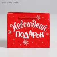Пакет подарочный новогодний ламинированный «Новогодний подарок», S 5.5 см х 15 см х 12 см