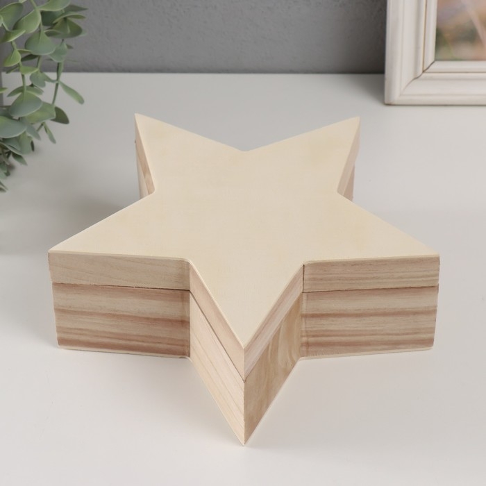 Шкатулка дерево под роспись  Шкатулка дерево под роспись "Звезда" крышка на магнитах 23,5х23,5х8 см