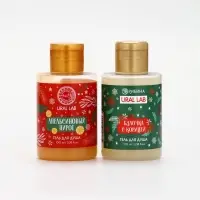 Подарочный набор новогодний в санях: гель для душа 2 шт., соль для ванны и мочалка, URAL LAB Подарочный набор новогодний в санях: гель для душа 2 шт., соль для ванны и мочалка, URAL LAB