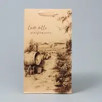 Пакет подарочный под две бутылки, упаковка, Winery, 35&times;20&times;9 см