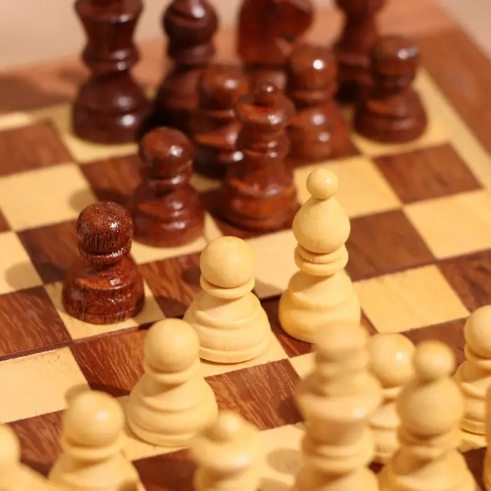 Игра настольная 2 в 1, шахматы, бэкгэммон, 15.5&times;15.5&times;5 см, дерево шишам