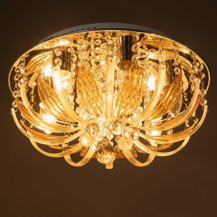 Люстра Люстра "Эмилия" 7х40Вт Е27 с пультом, цвет хром 41х41х19 см