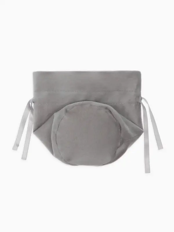 Мешочек бархатный с бусиной, 13х9 см, серый (фас. 10 шт)