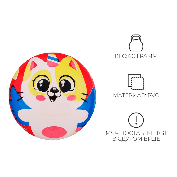 Мяч детский ZABIAKA «Котик», d=22 см Мяч детский ZABIAKA «Котик», d=22 см