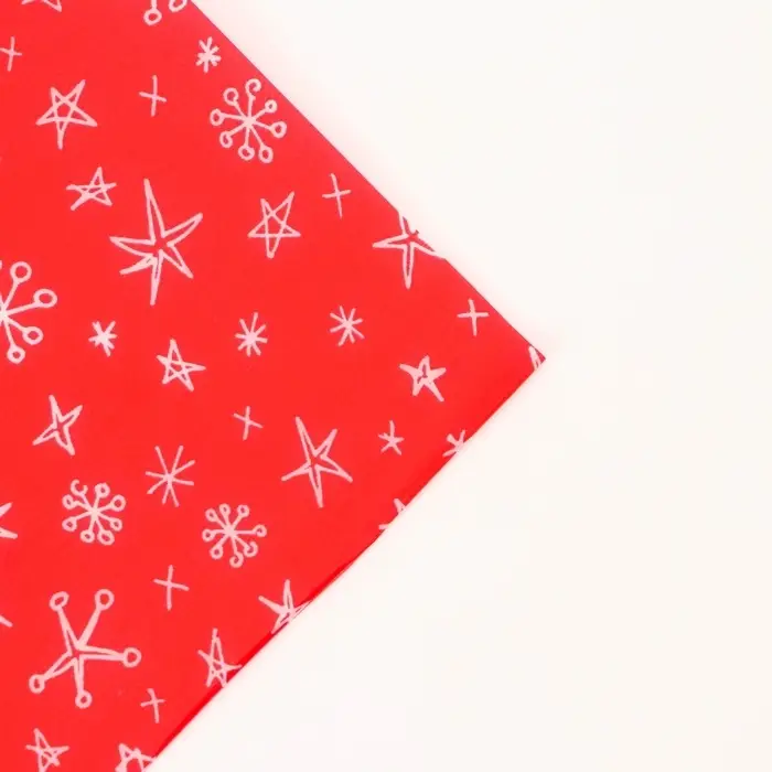 Бумага упаковочная тишью, новогодняя упаковка "Звёздочки - снежинки", 50×66 см