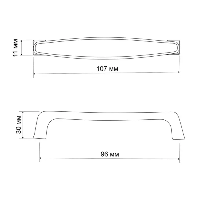 Ручка мебельная ТУНДРА РС191CP, м/о 96 мм, цвет хром Ручка мебельная ТУНДРА РС191CP, м/о 96 мм, цвет хром
