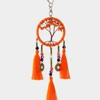 Брелок ловец снов "Древо" 19 см, цв. оранжевый Брелок ловец снов "Древо" 19 см, цв. оранжевый