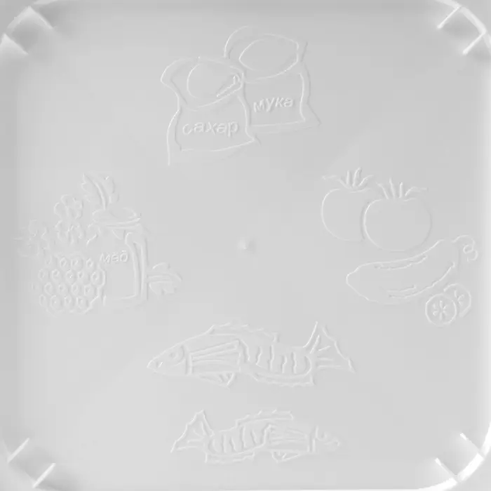 Ёмкость для муки и сахара Альтернатива, 25 л, с декором, пластик, белая, крышка МИКС