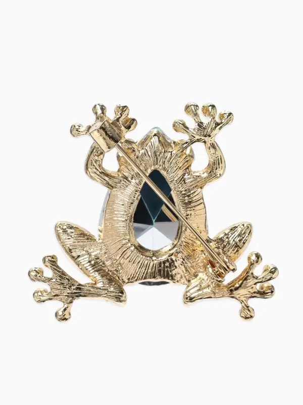 Брошь &laquo;Болотная лягушка&raquo;, гранёная, зелёная в золоте