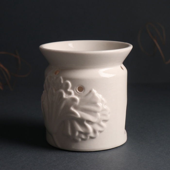 Аромалампа керамика Аромалампа керамика "Листва" белый 9х9х9,4 см