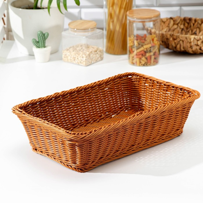 Корзина для продуктов Доляна, 40×25×10 см, цвет коричневый
