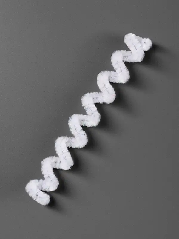 Синельная проволока, набор 50 шт., белая с люрексом, 30 см