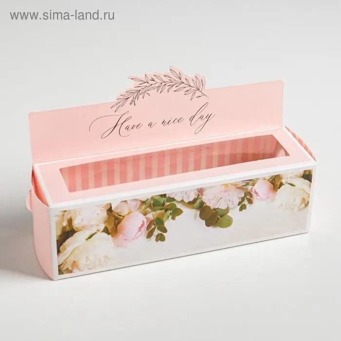 Коробка для макарун кондитерская, упаковка «Have a nice day», 18 х 5.5 х 5.5 см Коробка для макарун кондитерская, упаковка «Have a nice day», 18 х 5.5 х 5.5 см
