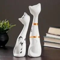 Набор фигурок керамика &laquo;Love Коты&raquo;, 2 шт., белые, 7&times;9&times;29 см
