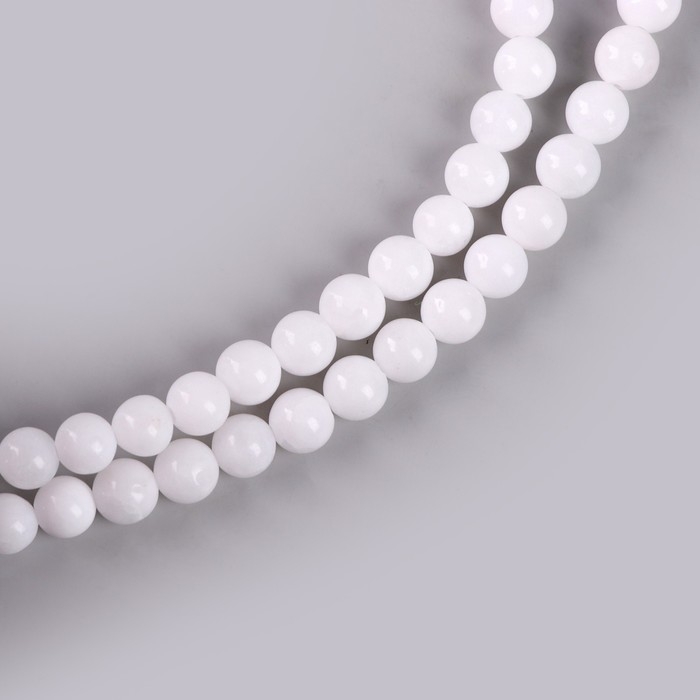 Бусины из натурального камня «Белый агат» набор 58 шт., размер 1 шт. — 6 мм Бусины из натурального камня «Белый агат» набор 58 шт., размер 1 шт. — 6 мм