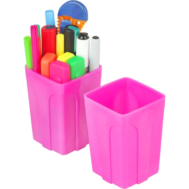 Подставка-стакан для канцелярских мелочей Attache NEON розовый