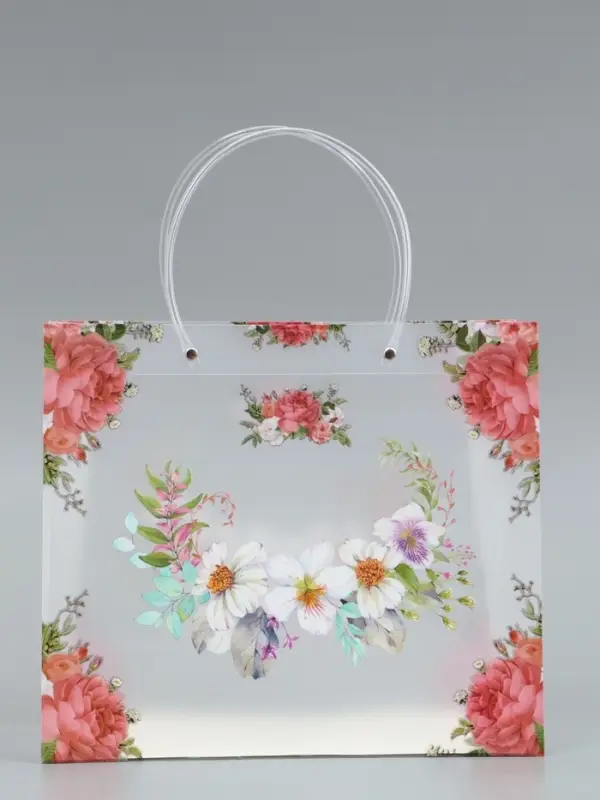 Пакет подарочный прозрачный , "Нежность" 30 х 26 х 12