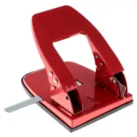 Дырокол на 30 листов, большой, металлический, с металлической линейкой, МИКС