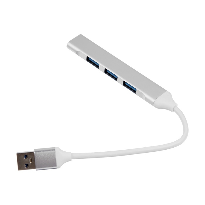 USB-разветвитель (HUB), 4 порта, кабель 10 см, серебристый USB-разветвитель (HUB), 4 порта, кабель 10 см, серебристый