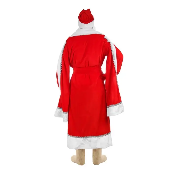 Карнавальный костюм  Карнавальный костюм "Дед Мороз", боярская шуба с узором, шапка, варежки, борода, р-р 52-54
