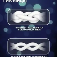 Гирлянда &laquo;Бахрома&raquo; 3&times;0.5 м, IP20, тёмная нить, 80 LED, свечение белое, 8 режимов, 220 В