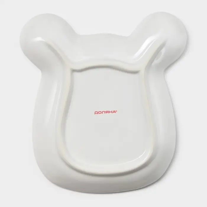 Тарелки Доляна &laquo;Мишка Отто&raquo;, 17&times;16&times;2.6 см, набор 2 шт., доломит, белые