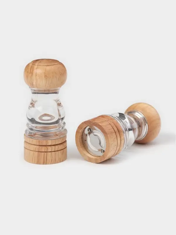 Набор мельниц для соли и перца Доляна, 2 предмета: 10.5&times;5 см, 11.5&times;5 см, прозрачный