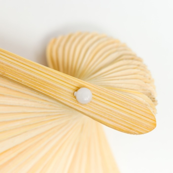 Веер бамбук, текстиль h=21 см  Веер бамбук, текстиль h=21 см "Моноцвет" в коробке, зелёный