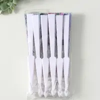 Веер пластик, текстиль "Котики. Цветочная абстракция" МИКС широкие лопасти 23 см