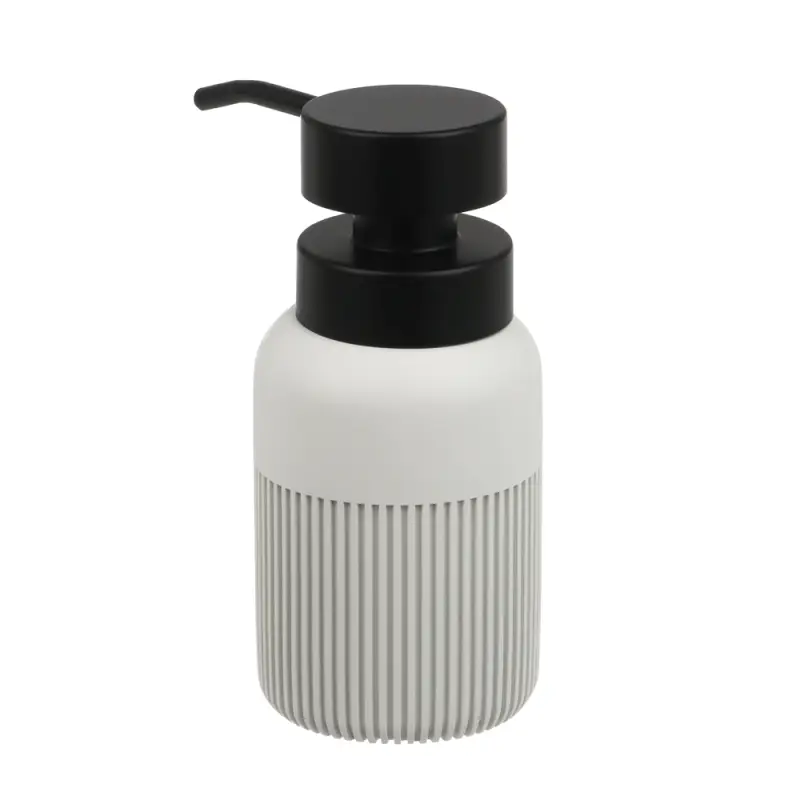 Диспенсер для жидкого мыла тм VETTA Модена, 230мл, полирезин, молочный, 7x7x15см