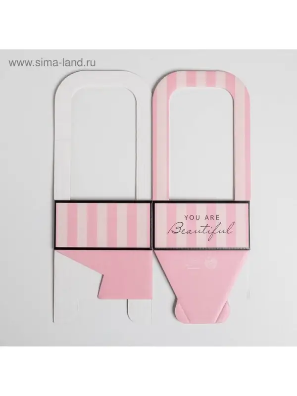 Коробка-переноска для цветов &laquo;Розовая&raquo;, 12 см &times; 12 см &times; 22 см