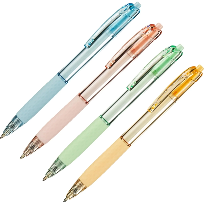 Ручка шариковая автомат. Deli LINEUM EQ150C-BL,пул.нак 0,7,син.гибрид,в асс