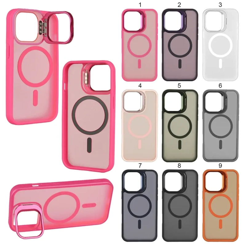 Чехол iPh 14 Pro MagSafe матовый цветной с подставкой Чехол iPh 14 Pro MagSafe матовый цветной с подставкой