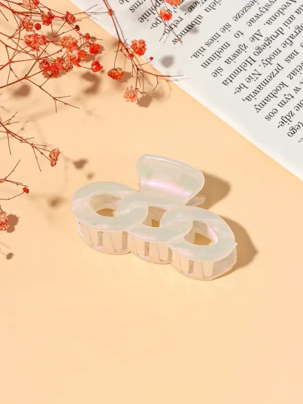 Крабик для волос &laquo;Жемчужный&raquo;, косичка, 7 см, белый