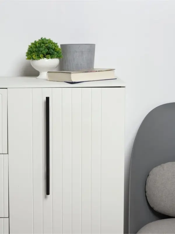 Ручка рейлинг ТУНДРА, облегчённая, d=12 мм, м/о 224/350 мм, внеш ножка, цвет черный