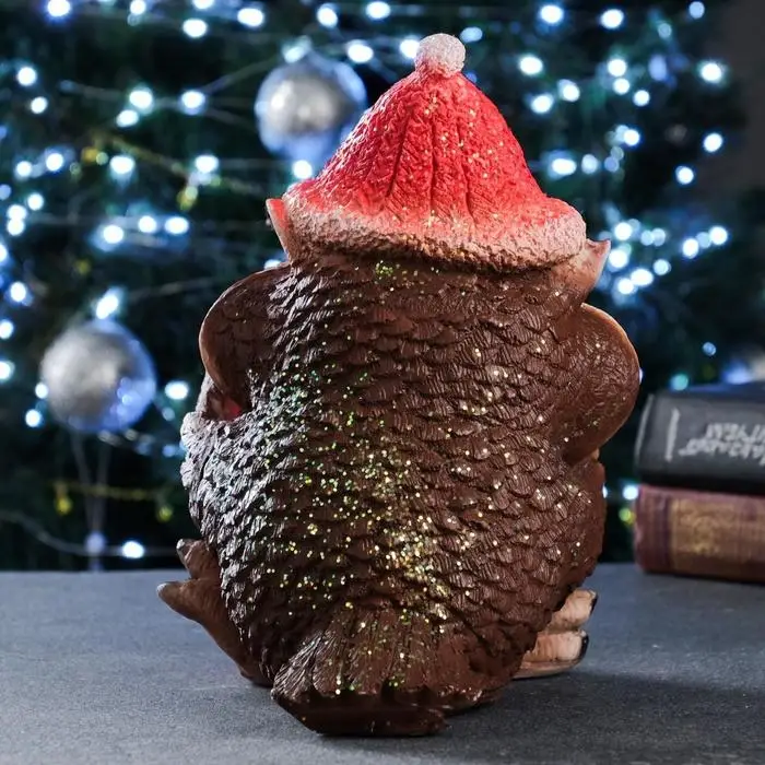 Фигура  Фигура "Сова с мешком "На счастья" с блестками 22см